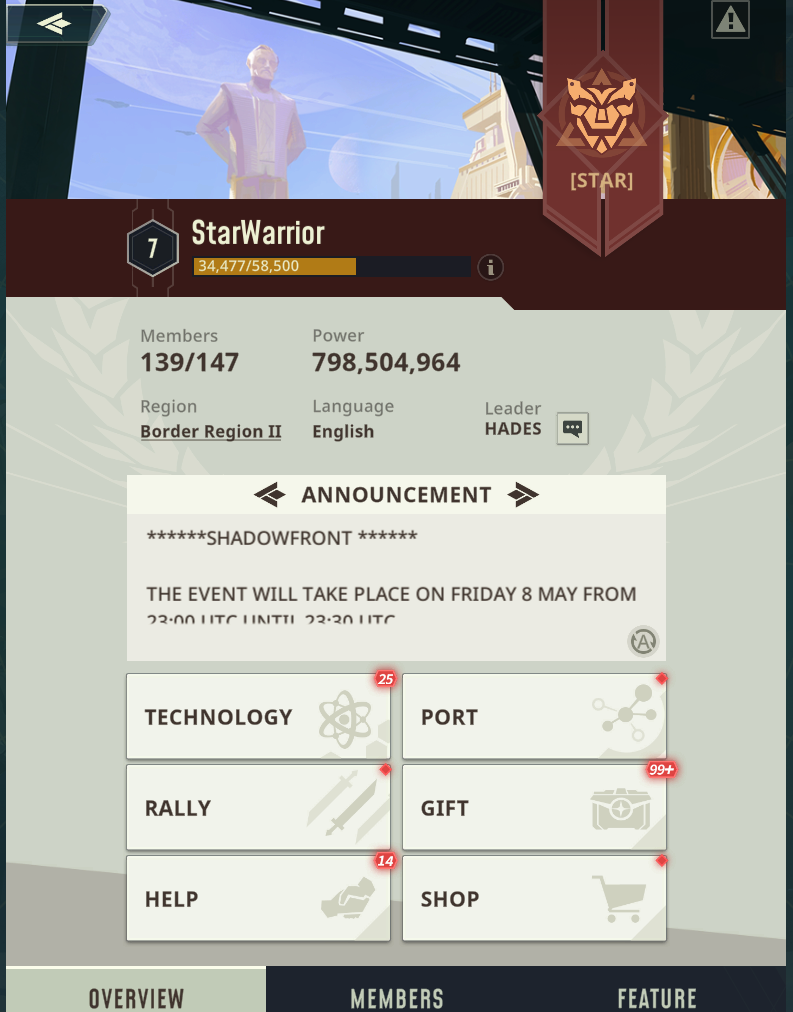 StarWarrior in-game Commerce Guild overview reference